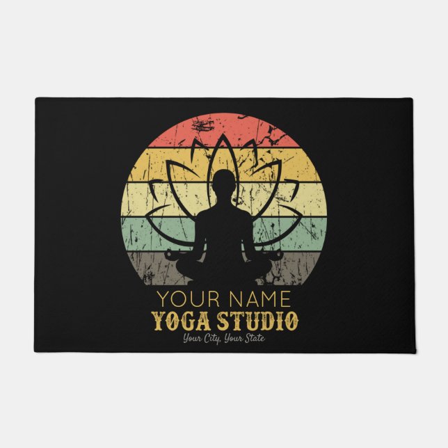 Personalized Yoga Studio Fitness Instructor Guru  Doormat (Front)