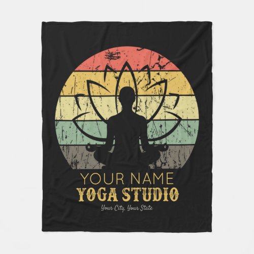 Personalized Yoga Studio Fitness Instructor Guru Fleece Blanket