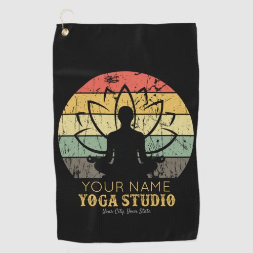 Personalized Yoga Studio Fitness Instructor Guru Golf Towel