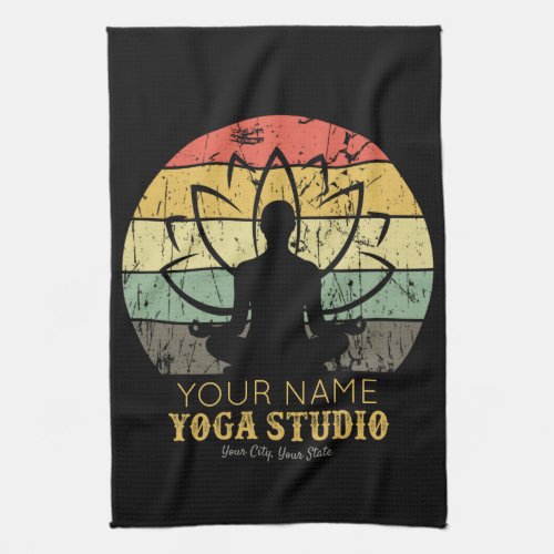 Personalized Yoga Studio Fitness Instructor Guru  Kitchen Towel