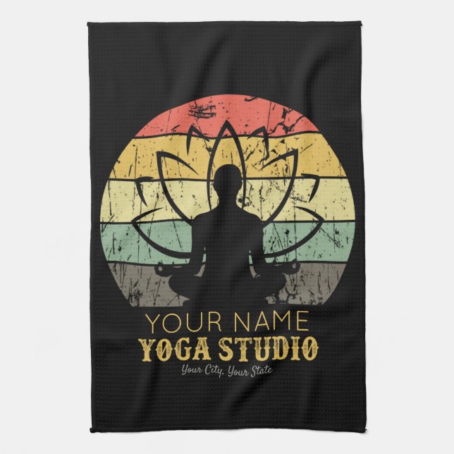 Personalized Yoga Studio Fitness Instructor Guru  Kitchen Towel (Vertical)