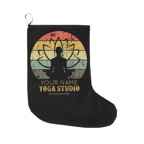 Personalized Yoga Studio Fitness Instructor Guru  Large Christmas Stocking