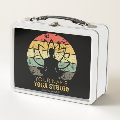 Personalized Yoga Studio Fitness Instructor Guru  Metal Lunch Box