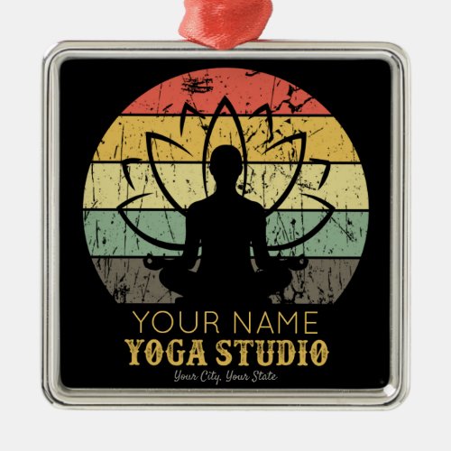 Personalized Yoga Studio Fitness Instructor Guru Metal Ornament