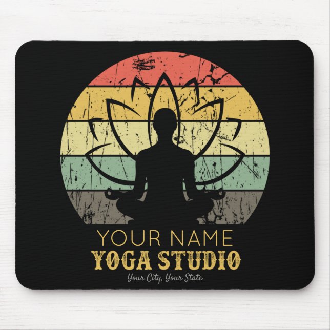 Personalized Yoga Studio Fitness Instructor Guru Mouse Pad (Front)