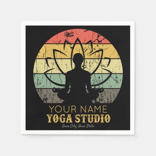 Personalized Yoga Studio Fitness Instructor Guru  Napkins