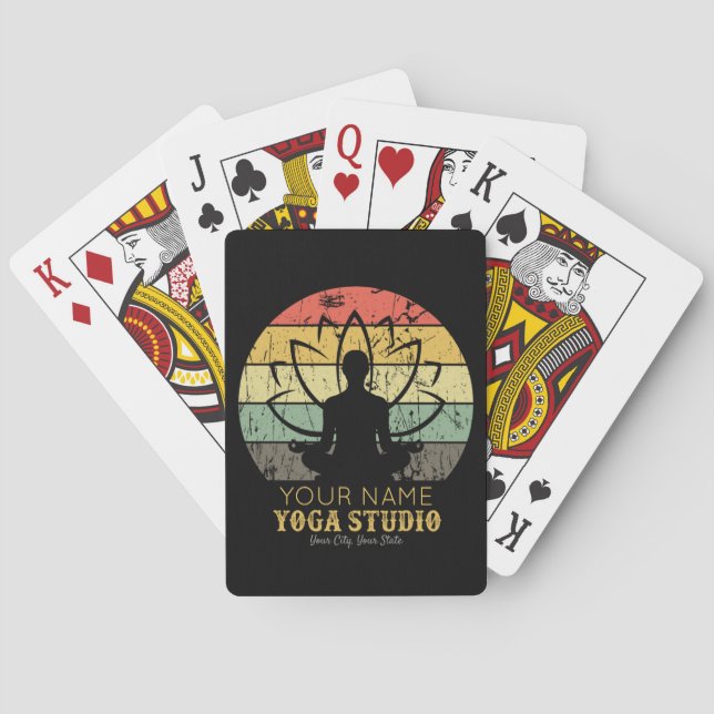 Personalized Yoga Studio Fitness Instructor Guru Poker Cards (Back)
