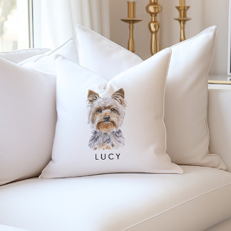 Personalized Yorkie Dog Lover Gifts Throw Pillow