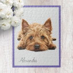 Personalized Yorkie Jigsaw Puzzle<br><div class="desc">Unleash your inner puzzle enthusiast with our Yorkie Jigsaw Puzzle! This puzzle features an adorable yorkie, as well as a purple border. Whether you're unwinding after a long day or looking for a fun activity with friends and family, this Yorkie Jigsaw Puzzle offers hours of engaging entertainment. Dive into the...</div>