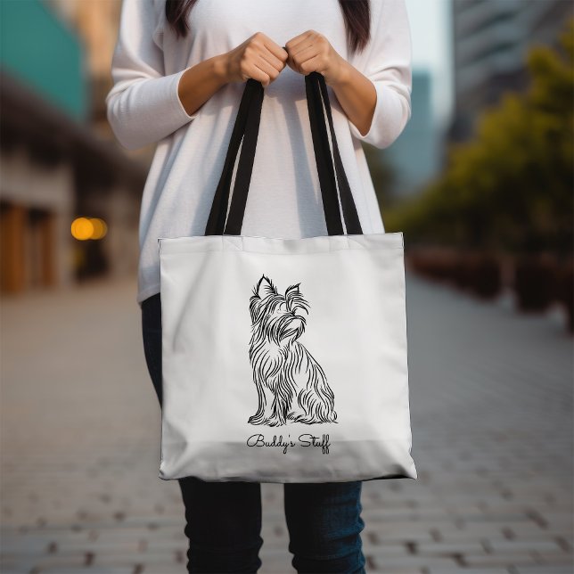 Personalized Yorkie Sketch Tote Bag (Creator Uploaded)