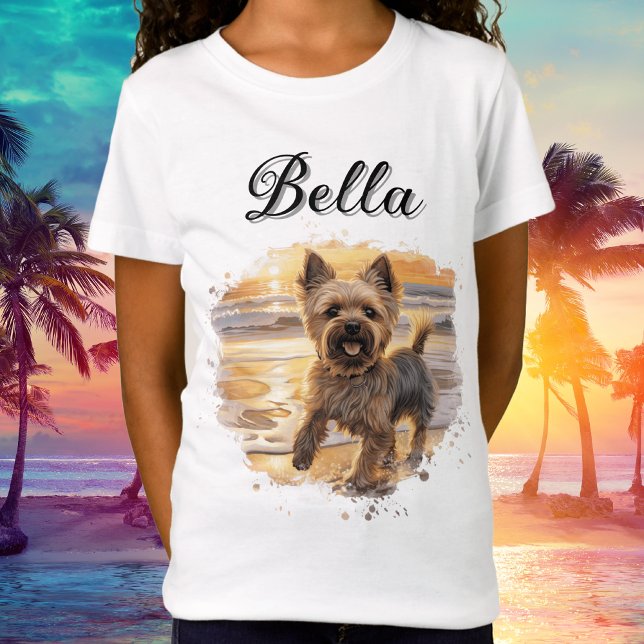 Personalized Yorkie Sunset Cute Beach Dog Lover T-Shirt (Kids Personalized Yorkie Sunset Cute Beach Dog Lover T-Shirt)