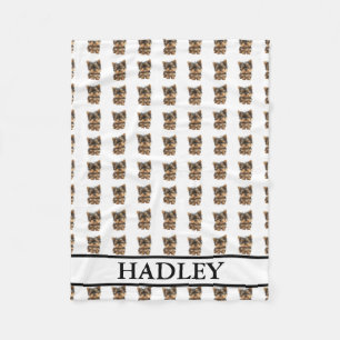 Personalized Yorkie Yorkshire Terrier Fleece Blanket