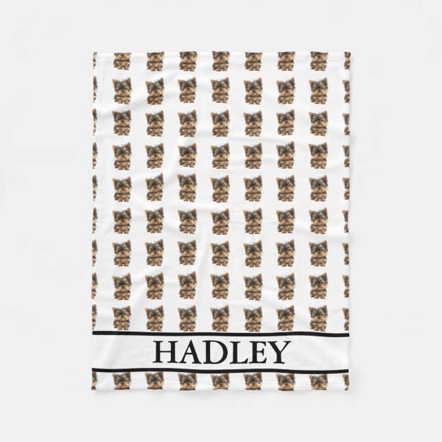 Personalized Yorkie Yorkshire Terrier  Fleece Blanket (Front)