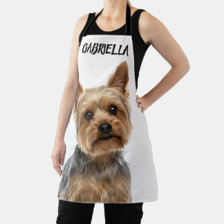 Personalized Yorkshire Steel Blue Dog Photo Apron