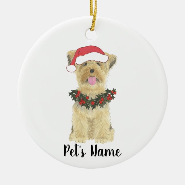Personalized Yorkshire Terrier Ceramic Ornament (Front)
