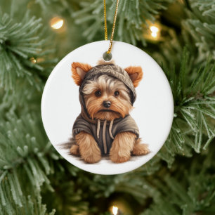 Personalized Yorkshire Terrier Dog Art Ceramic Ornament