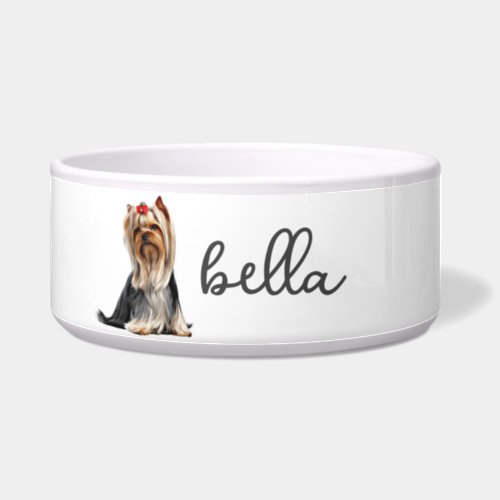 Personalized Yorkshire Terrier Dog Food Bowl