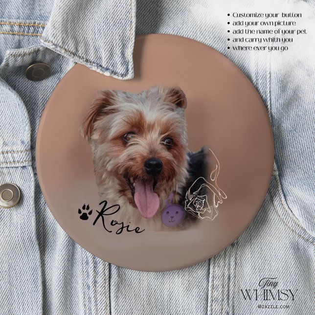 Personalized Yorkshire Terrier Dog Photo  Button (Personalized Yorkshire Terrier Dog Photo Button)