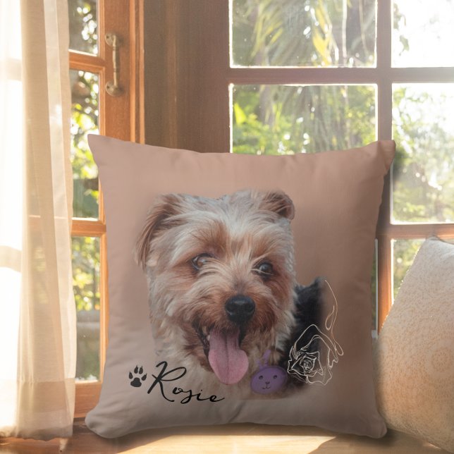 Personalized Yorkshire Terrier Dog Photo Image  Throw Pillow (Personalized Yorkshire Terrier Dog Photo Image Throw Pillow)