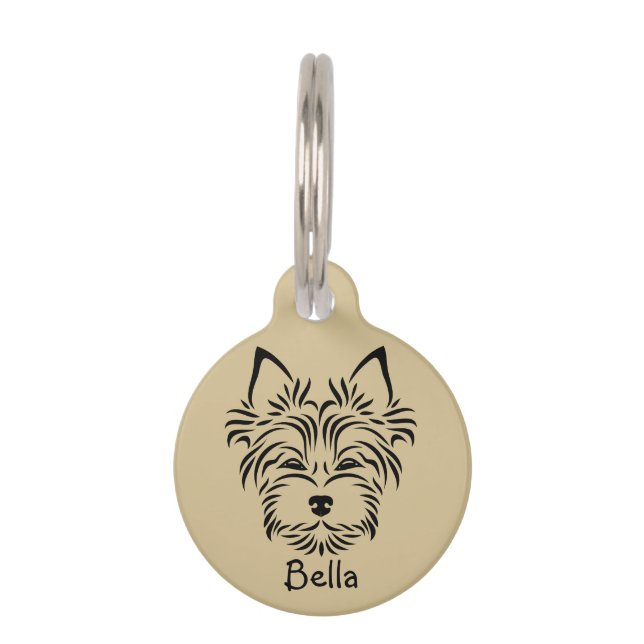 Personalized Yorkshire Terrier Round Pet Tag (Front)