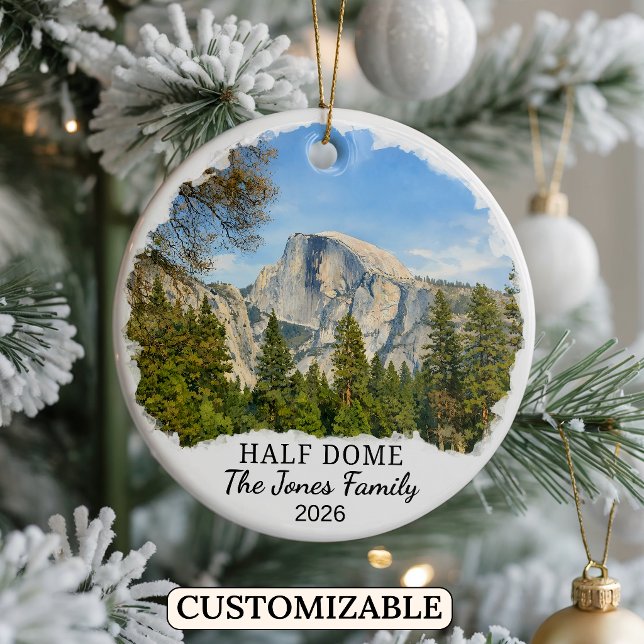 Personalized Yosemite Half Dome, Custom California Ceramic Ornament (Creator Uploaded)