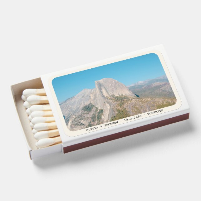 Personalized Yosemite Wedding Favor Matches (Front Open)