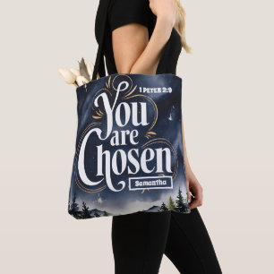 Personalized You Are Chosen Christian Women Tote Bag