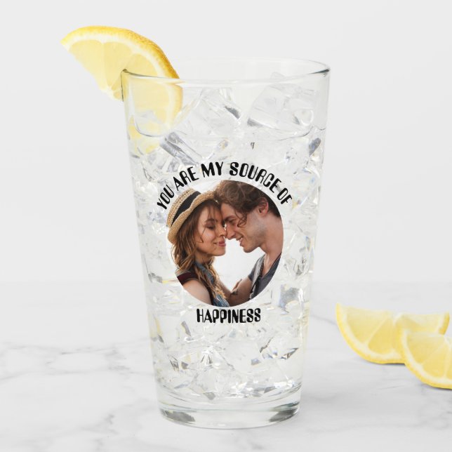 Personalized You Are My Source of Happiness Photo Glass (Front Ice)