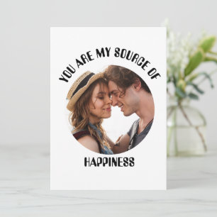 Personalized You Are My Source of Happiness Photo Holiday Card