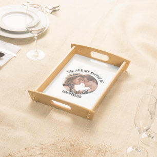 Personalized You Are My Source of Happiness Photo Serving Tray