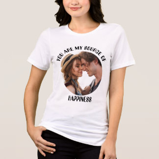 Personalized You Are My Source of Happiness Photo Tri-Blend Shirt