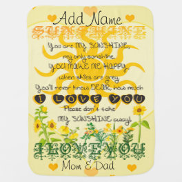 Personalized You are My Sunshine Baby Blanket