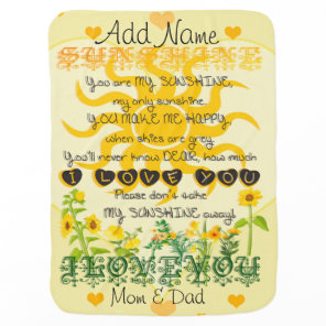 Personalized You are My Sunshine Baby Blanket