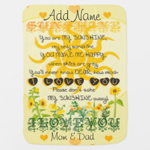 Personalized You are My Sunshine Baby Blanket