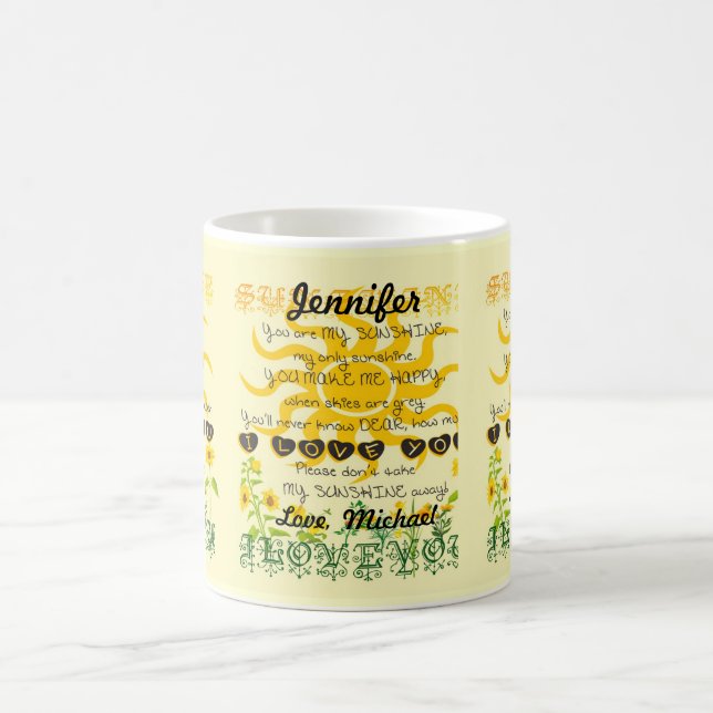 Personalized You Are My Sunshine Coffee Mug (Center)