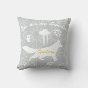 Personalized You Are My Sunshine Fox Tracks Throw Pillow