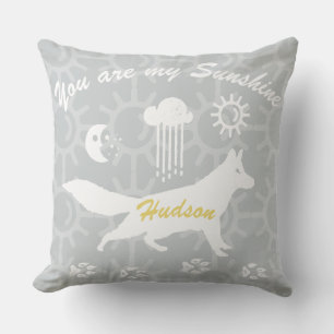 Personalized You Are My Sunshine Fox Tracks Throw Pillow