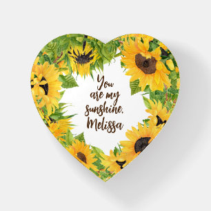 Personalized You are my Sunshine Sunflower Paperweight