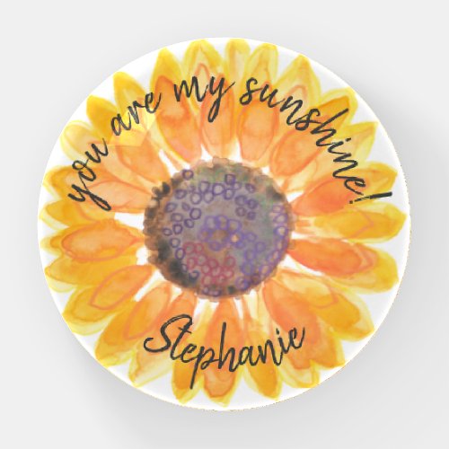 Personalized You Are My Sunshine Sunflower  Paperweight