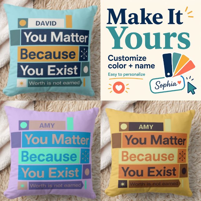 Personalized You Matter Throw Pillow (Creator Uploaded)