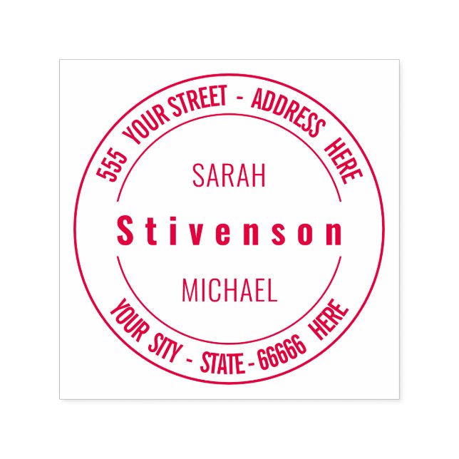 Personalized Your Address Round Self-inking Stamp (Design)