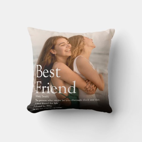 Personalized Your Best Friend Photo and Definition Throw Pillow