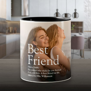 Personalized Your Best Friend Photo and Definition Two-Tone Coffee Mug