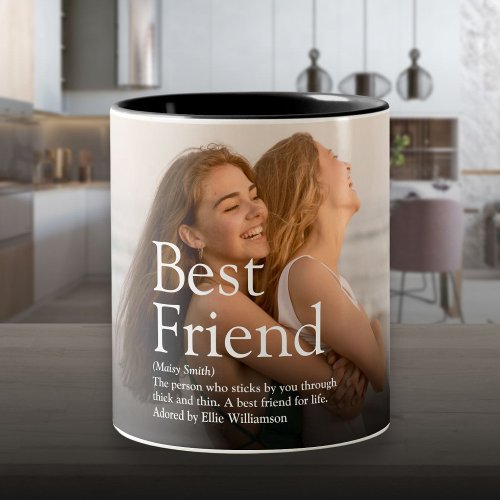 Personalized Your Best Friend Photo and Definition Two_Tone Coffee Mug