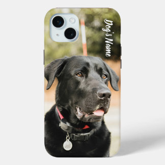 Personalized your Black Labrador Dog Photo & Name iPhone 15 Plus Case