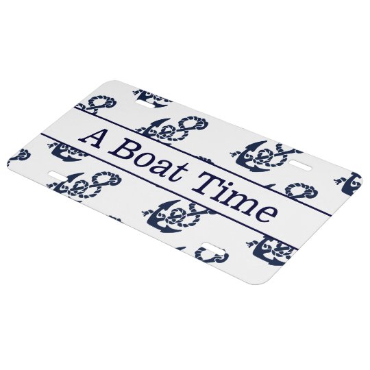 Personalized Your Boat Name Nautical Navy Anchor License Plate