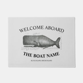 Personalized your boat name nautical whale custom doormat