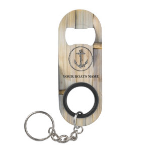 Personalized Your Boat's Name Anchor Keychain Bottle Opener