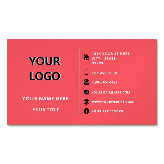 Personalized Your Business Card Magnet with Logo (Front)