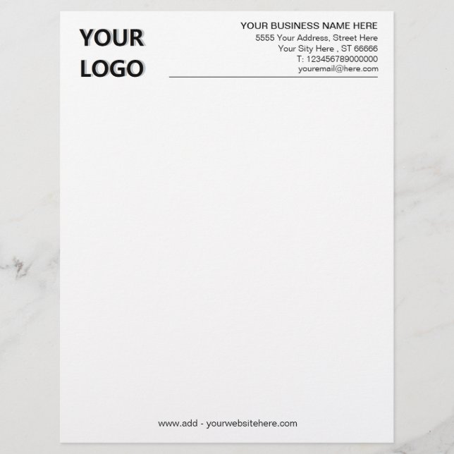 Personalized Your Business Letterhead Template (Front)